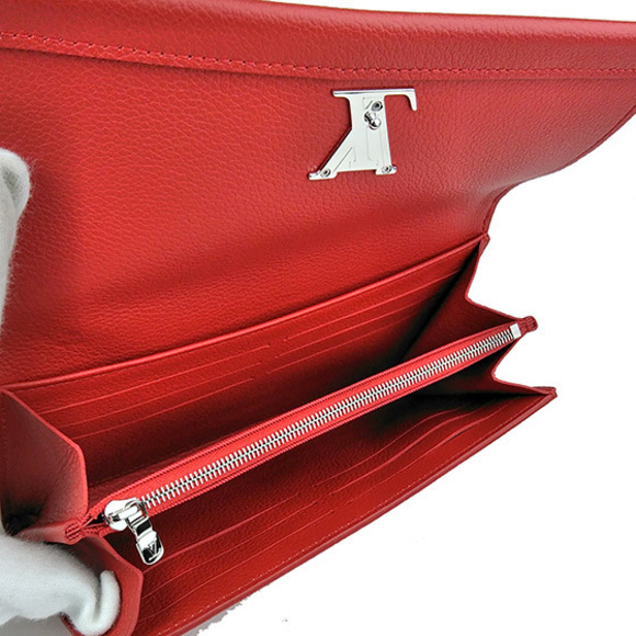 Louis Vuitton Portefeuille Lock Me 2 Calf Leather Ruby Wallet Long - Picture 5 of 6